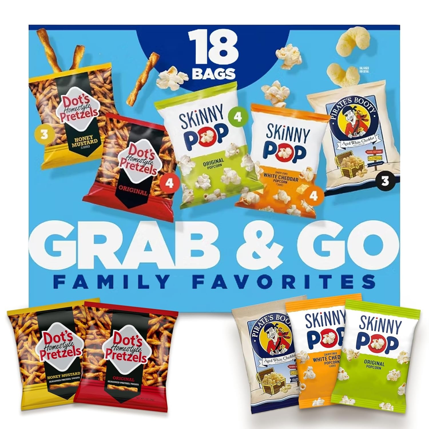 image:imageSKINNYPOP Assorted Gluten Free Popcorn Bags 5 oz 18 CountFamily Favorites Multipack