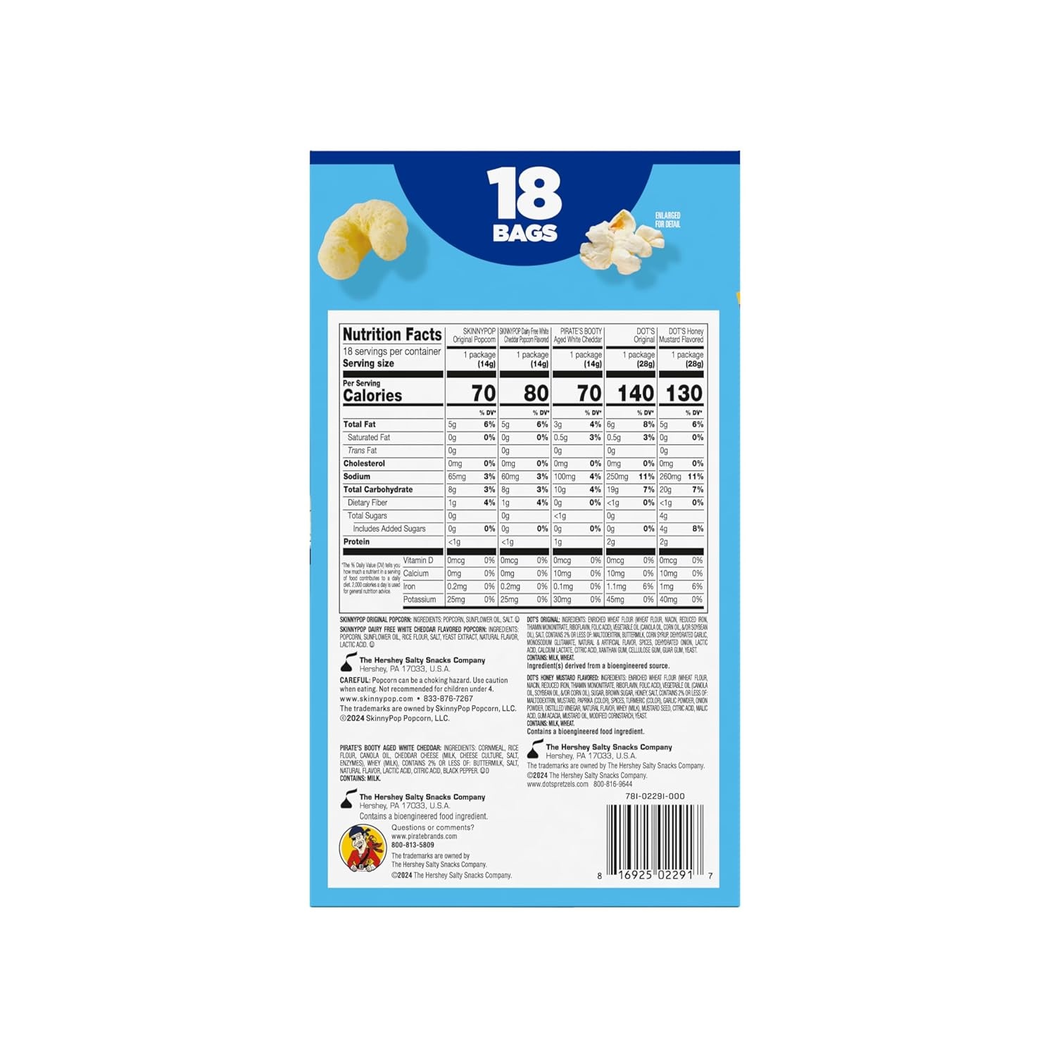 image:imageSKINNYPOP Assorted Gluten Free Popcorn Bags 5 oz 18 CountFamily Favorites Multipack