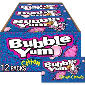 image:imageBUBBLE YUM Cotton Candy Flavored Chewy Bubble Gum Packs 282 oz 12 CountCottonCandy