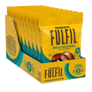 image:imageFULFIL Protein Snack Bites Chocolate Salted Caramel Flavored Gluten Free with 16g Protein per serving 7 Bites per Bag 10 Bags