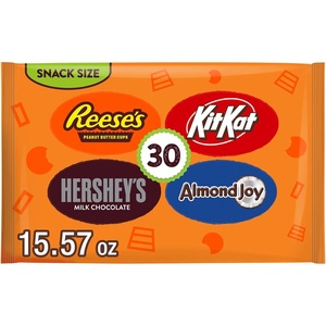 image:imageHershey Assorted Chocolate Snack Size Candy Bag 1557 oz 30 Pieces1557 Ounce Pack of 1