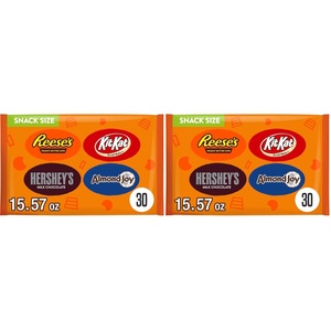image:imageHershey Assorted Chocolate Snack Size Candy Bag 1557 oz 30 Pieces1557 Ounce Pack of 2