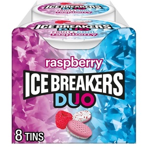image:imageICE BREAKERS Duo Cool Raspberry SugarFree Mints Tins 13 oz 8 ctRaspberry Cool