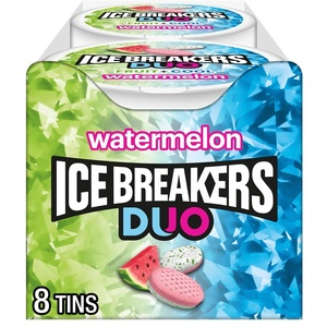 image:imageICE BREAKERS Duo Cool Raspberry SugarFree Mints Tins 13 oz 8 ctWatermelon