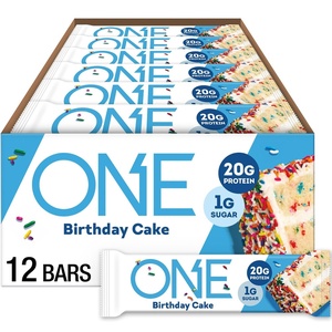 image:imageONE Fruity Cereal Protein Bars 20g Protein Gluten Free Snacks 12 ctBirthday Cake