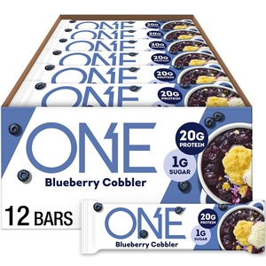 image:imageONE Fruity Cereal Protein Bars 20g Protein Gluten Free Snacks 12 ctBlueberry Cobbler