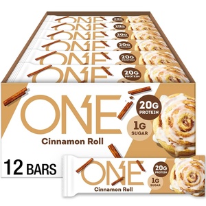 image:imageONE Fruity Cereal Protein Bars 20g Protein Gluten Free Snacks 12 ctCinnamon Roll