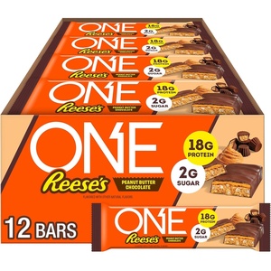 image:imageONE Reeses Peanut Butter Protein Bar 18g Protein 3g Sugar 12 ctReeses Peanut Butter Chocolate