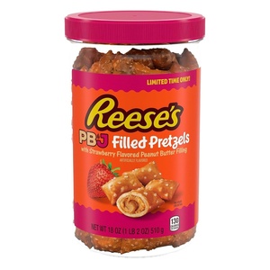 image:imageReeses Filled Pretzels Peanut Butter Pretzel Nuggets Crunchy Ready to Eat Sweet and Salty Snack 9oz Resealable BagPeanut Butter and Strawberry