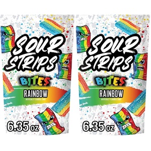 image:imageSOUR STRIPS Bites Rainbow Flavored Chewy Candy Bag 635 oz Pack of 2635 Ounce Pack of 2