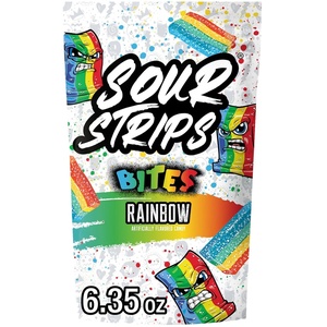 image:imageSOUR STRIPS Bites Rainbow Flavored Chewy Candy Bag 635 oz Pack of 2635 oz