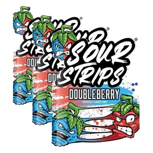 image:imageSOUR STRIPS Duos Doubleberry Flavored Chewy Candy Bag 34 oz34 Ounce Pack of 3