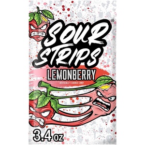image:imageSOUR STRIPS Duos Lemonberry Flavored Chewy Candy Bag 34 oz34 ounce