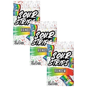 image:imageSOUR STRIPS Rainbow Flavored Chewy Candy Bag 34 oz34 Ounce Pack of 3