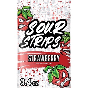 image:imageSOUR STRIPS Strawberry Flavored Chewy Candy Bag 34 oz34 Ounce Pack of 1