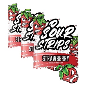 image:imageSOUR STRIPS Strawberry Flavored Chewy Candy Bag 34 oz34 Ounce Pack of 3