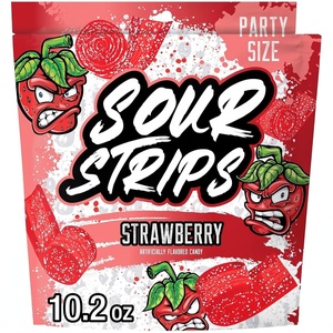 image:imageSOUR STRIPS Strawberry Flavored Chewy Candy Party Bag 102 oz Pack of 2102 Ounce Pack of 2