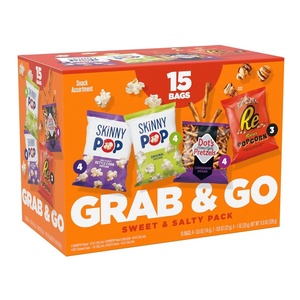 image:imageSkinnyPop Sweet amp Salty Variety Pack SkinnyPop Original and Kettle Corn Dots Cinnamon Sugar Pretzels Reeses Popcorn OntheGo Snacks Individually Sized Bags 15 Count