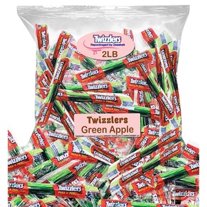image:imageTWIZZLERS NIBS Cherry Flavored Licorice Style Chewy Candy Bags 6 oz 12 CtGreen Apple
