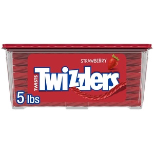 image:imageTWIZZLERS Twists Strawberry Flavored Licorice Style Candy Tub 5 lbStrawberry